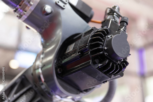 Industrial robot arm close up