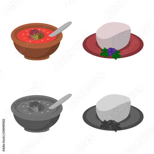 Vector illustration of culture and sightseeing sign. Set of culture and originality vector icon for stock.