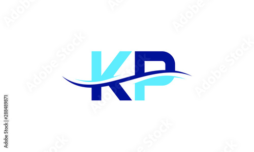 Free Download K P letter logo with water wave sign, K P logo design, KP initial overlapping swoosh letter logo blue - GFXLoad