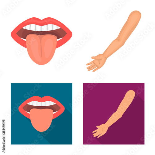 Isolated object of body and part icon. Set of body and anatomy stock vector illustration.