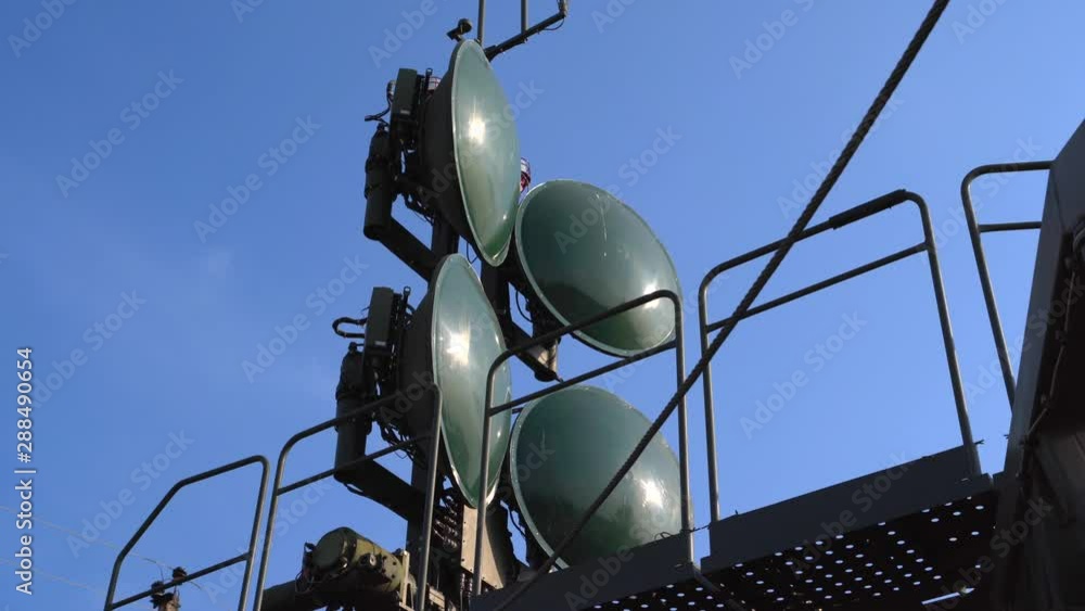 Antennas of Russian military mobile communications station, satellite ...