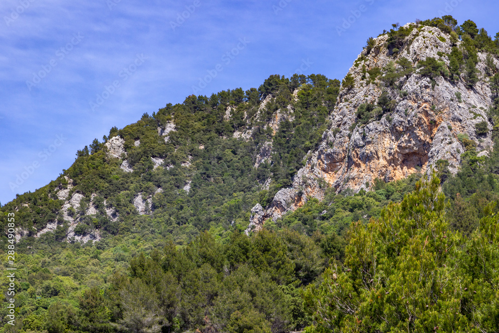 View at landscape between Gorg Blau and Soller on balearic island Mallorca, Spain
