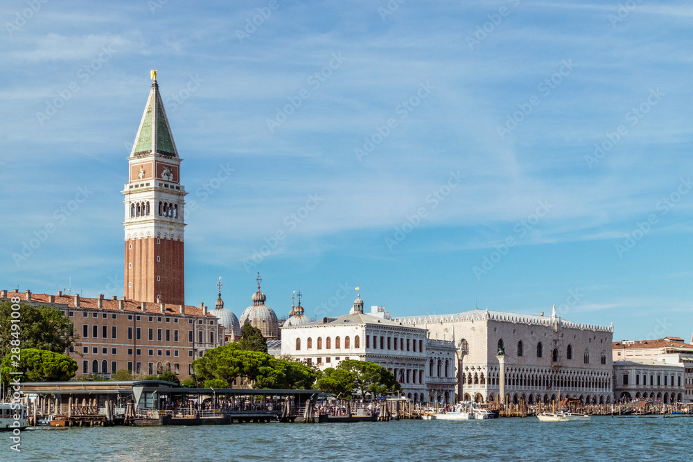 St Mark's Square in Venice, view from the canal