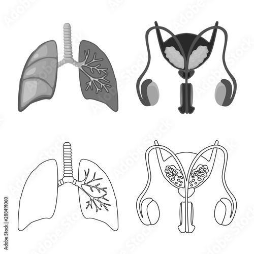 Vector design of biology and scientific sign. Set of biology and laboratory stock vector illustration.