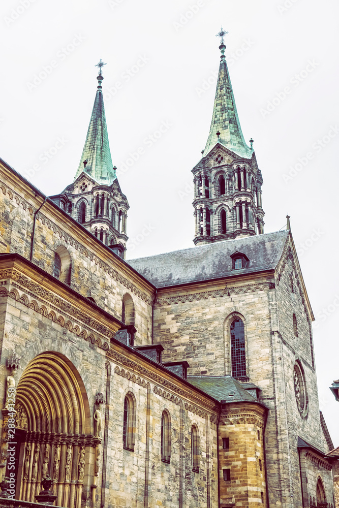 Monumental cathedral in Bamberg, Bavaria, Germany