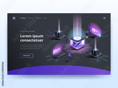 Hosting service black landing page template