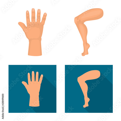 Vector illustration of body and part logo. Set of body and anatomy stock vector illustration.