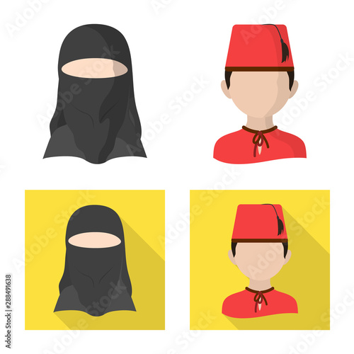 Isolated object of imitator and resident icon. Collection of imitator and culture stock symbol for web.