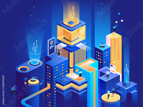 Smart business platform isometric illustration