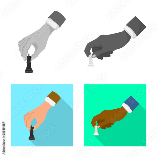 Isolated object of checkmate and thin sign. Set of checkmate and target stock symbol for web.