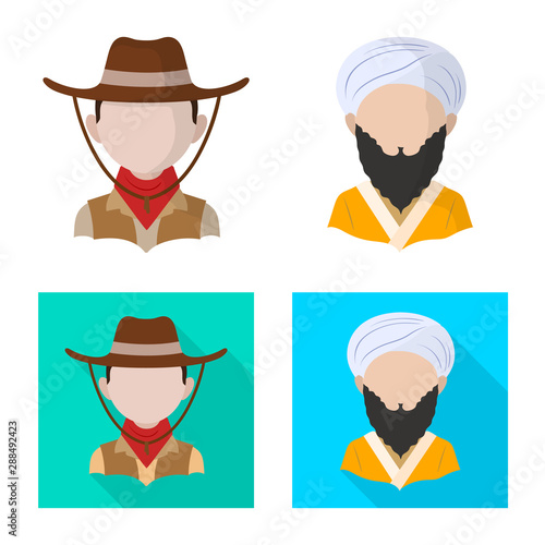 Vector illustration of imitator and resident icon. Collection of imitator and culture stock vector illustration.