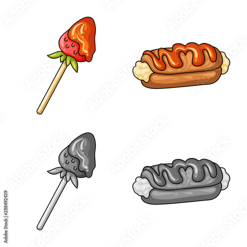 Isolated object of confectionery and culinary icon. Collection of confectionery and product vector icon for stock.