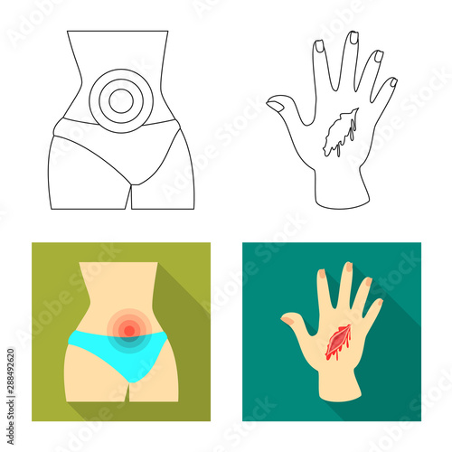 Vector illustration of hospital and rendering icon. Collection of hospital and help vector icon for stock.