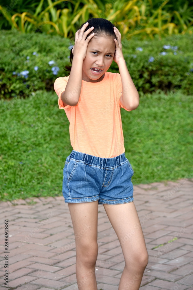 Young Minority Teenager Girl And Anxiety Young Minority Teenager Girl And Anxiety