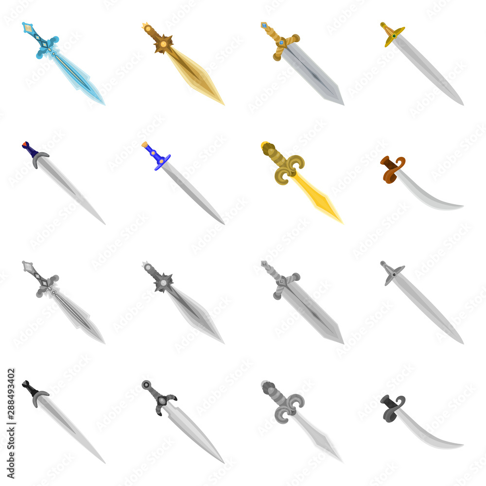 Vector design of game and armor icon. Set of game and blade vector icon for stock. Vector design of game and armor icon. Set of game and blade vector icon for stock.
