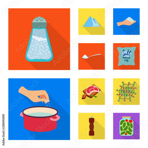 Vector design of raw and kitchen sign. Collection of raw and sea stock symbol for web.