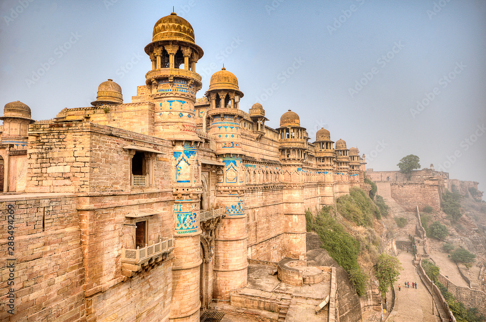 Gwalior Fort is an hill fort near Gwalior, Madhya Pradesh, central India. The fort has existed at least since the 10th century, 