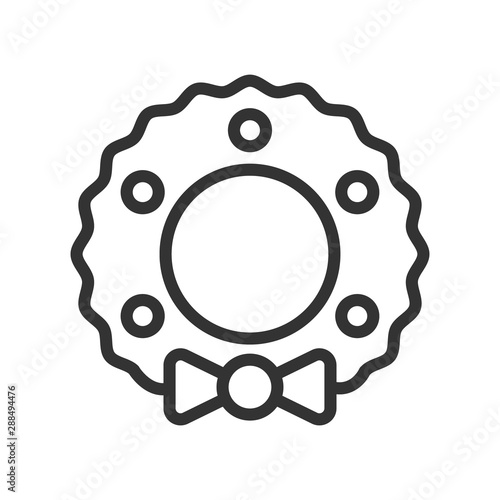 advent wreath outline vector icon isolated on white background. christmas wreath flat icon for web, mobile and user interface design. winter holidays concept