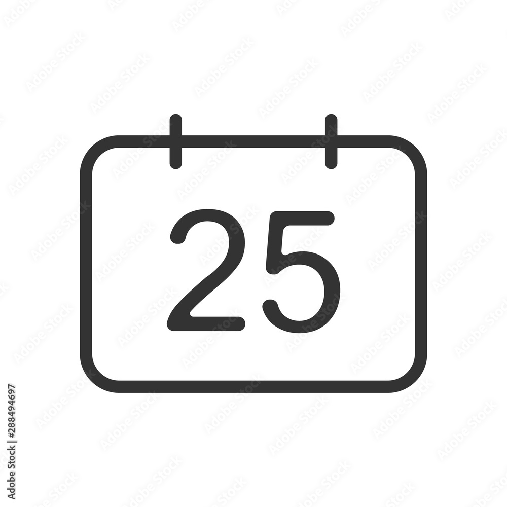 december 25 calendar date outline vector icon isolated on white background. december 25 christmas holiday flat icon for web, mobile and user interface design. winter holidays concept december 25 calendar date outline vector icon isolated on white background. december 25 christmas holiday flat icon for web, mobile and user interface design. winter holidays concept