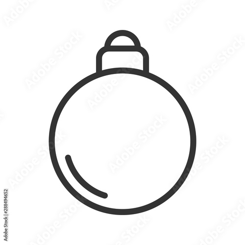 christmas tree toy decoration outline vector icon isolated on white background. christmas tree toy flat icon for web, mobile and user interface design. winter holidays concept