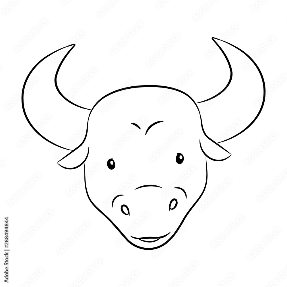 Black Line Art of Taurus Zodiac Sign Black Line Art of Taurus Zodiac Sign