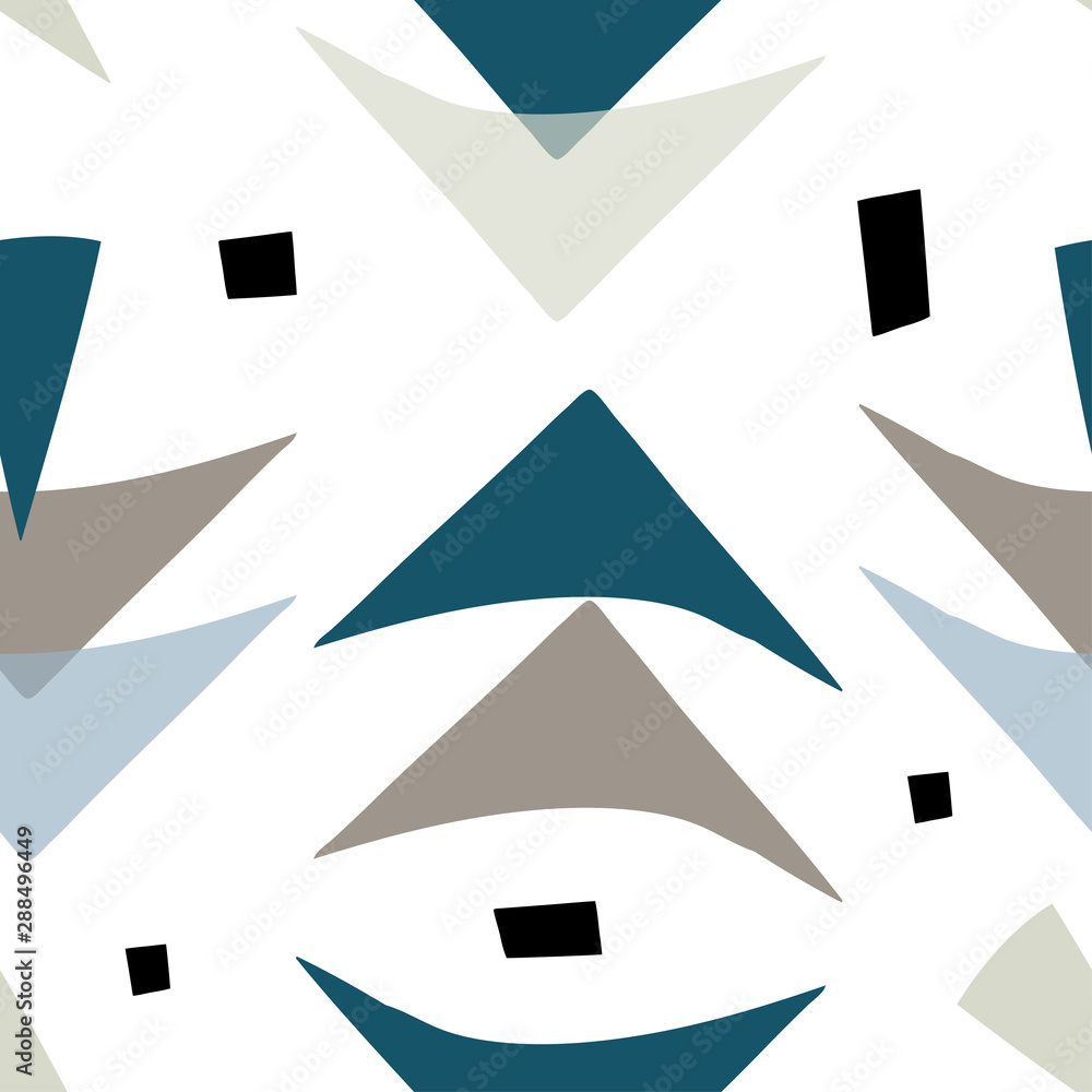 Seamless pattern with blue and grey abstract shapes Seamless pattern with blue and grey abstract shapes