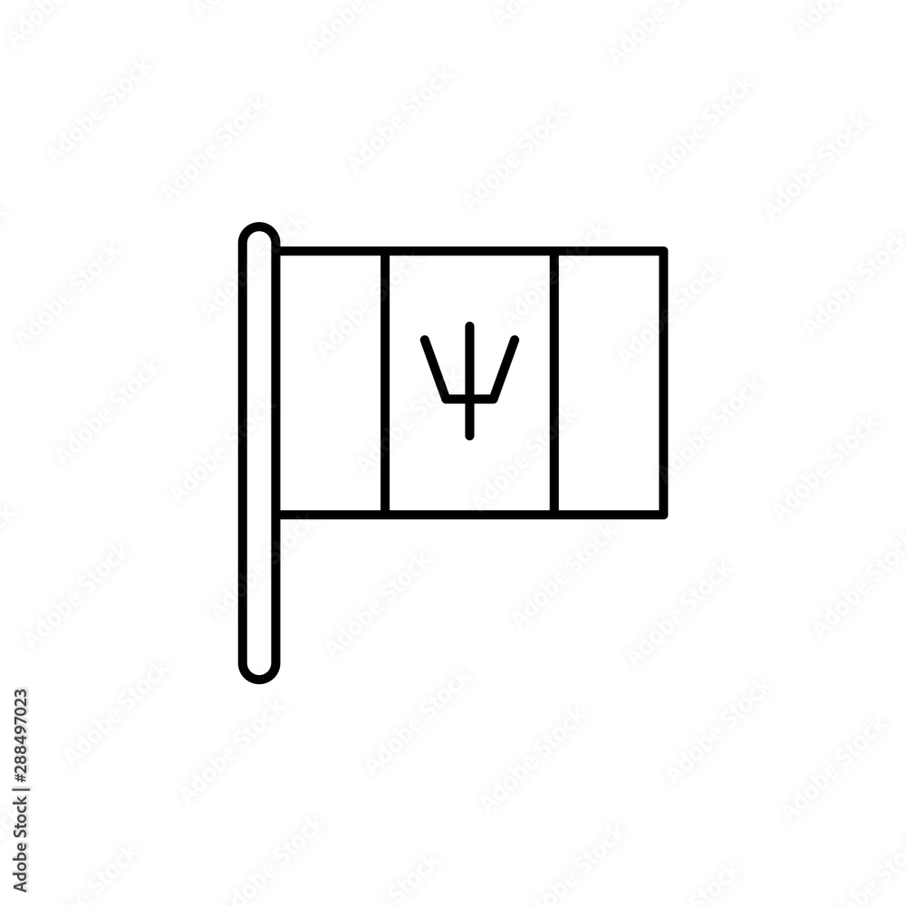 Barbados country flag outline, vector, icon icon illustration isolated vector si Barbados country flag outline, vector, icon icon illustration isolated vector si