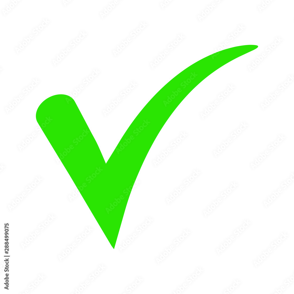 Green check mark icon. Tick symbol in green color, vector illustration. Green check mark icon. Tick symbol in green color, vector illustration.