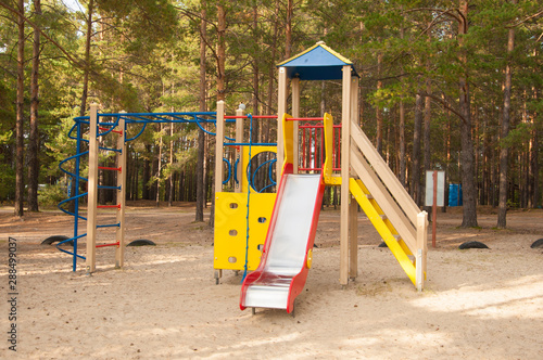 Kids playground in the forest