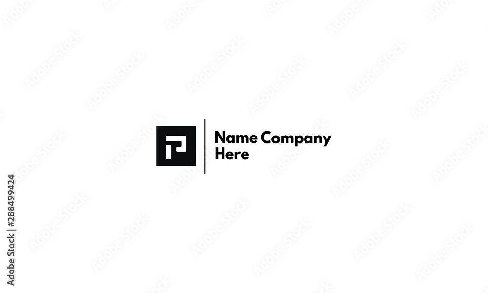 Vector logo with an abstract image of the letter P in the center of the square. Vector logo with an abstract image of the letter P in the center of the square.
