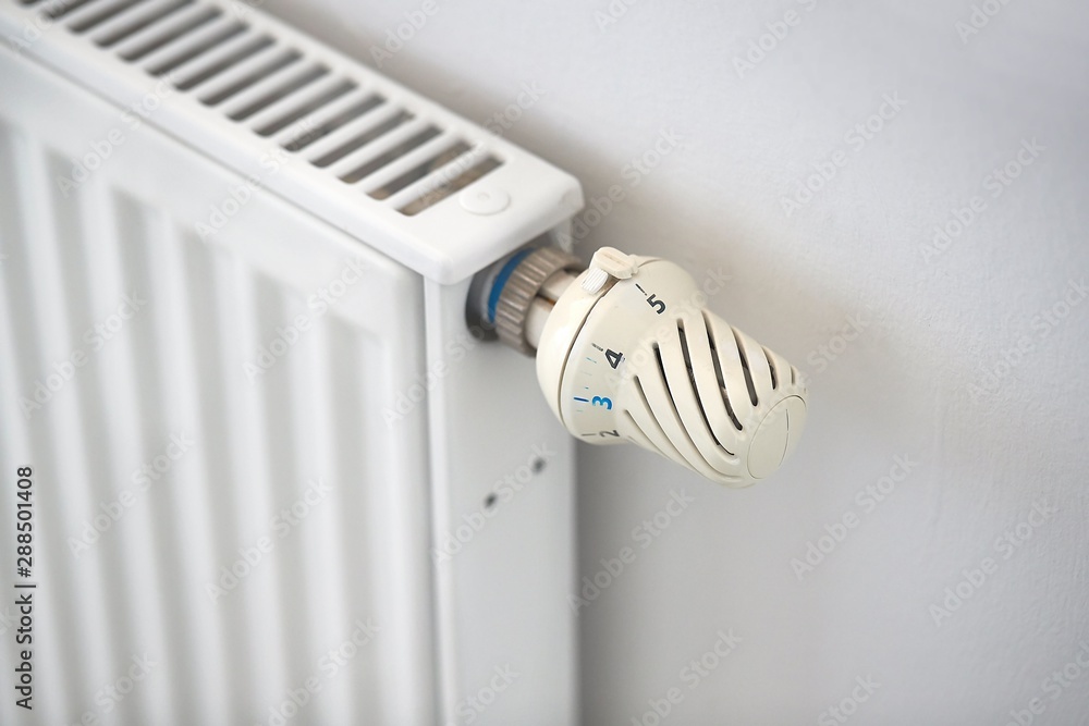 Heating radiator detail in a room Heating radiator detail in a room