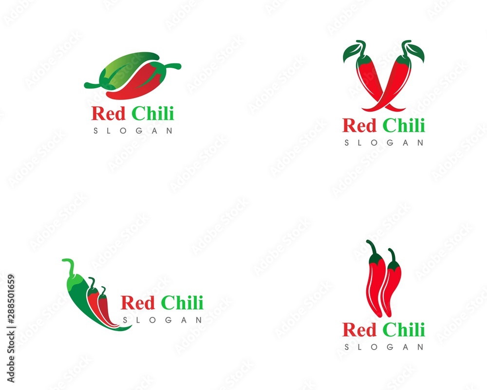 Red hot set natural of chili icon Template vector Illustration Red hot set natural of chili icon Template vector Illustration