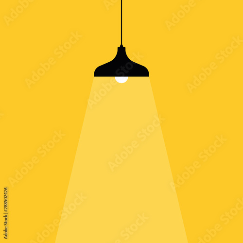 Lamp bulb Icon. Place for your text. Lamps light lights. Flat vector illustration