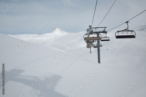 Ski lift on the Alps