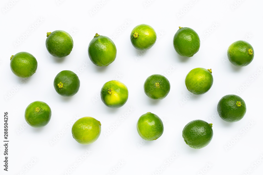 Fresh limes isolated on white background. Fresh limes isolated on white background.