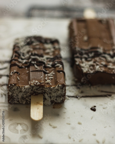 Vegan Chocolate Ice Cream Popsicles photo