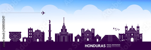 Honduras travel destination grand vector illustration.