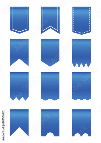 Free Download set of blue ribbon banner icon - GFXLoad