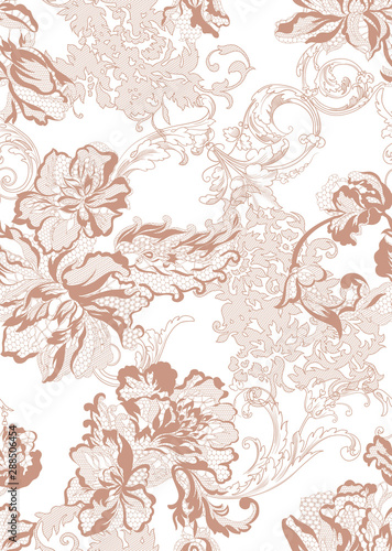 romantic floral lace seamless pattern © Дарья Березина