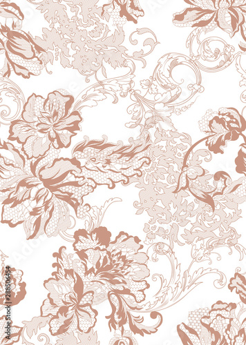 romantic floral lace seamless pattern