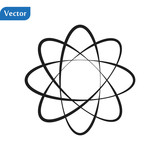 Atom Icon. Science sign. Atom logo. Atomic symbol. Nuclear icon. Electrons and protons
