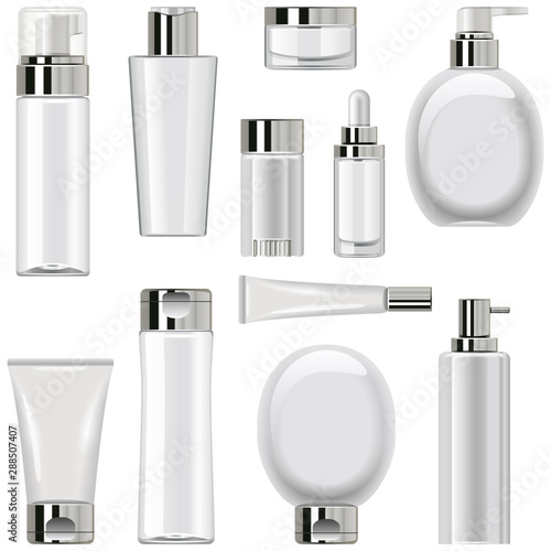 Vector Unlabeled Cosmetic Packaging Set 2