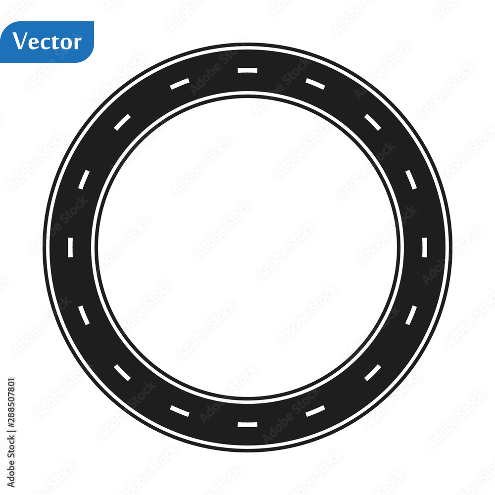 Paved path on the road, circular road, map on white background. eps10 Paved path on the road, circular road, map on white background. eps10
