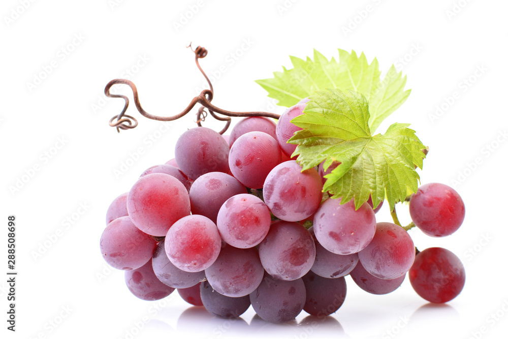 Fototapeta premium Red grape isolated on white
