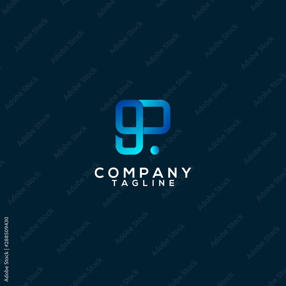 9P Initial Gradient Logo Template 9P Initial Gradient Logo Template