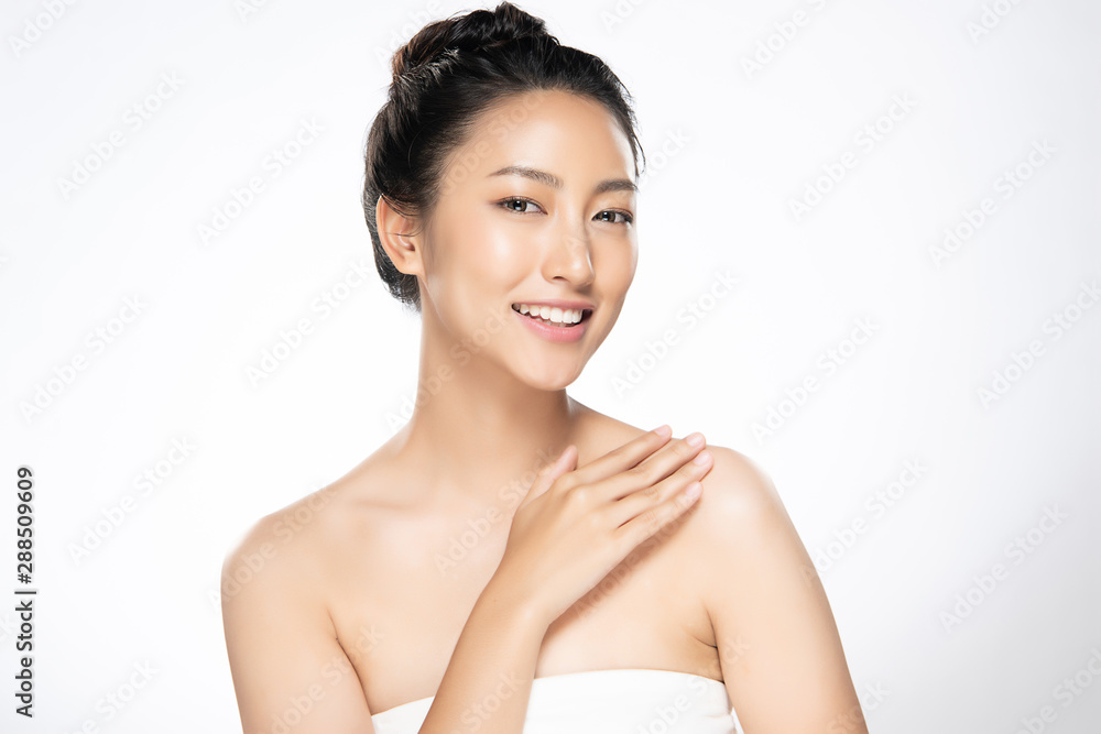 Beautiful Young Asian Woman with Clean Fresh Skin, Beautiful Young Asian Woman with Clean Fresh Skin,