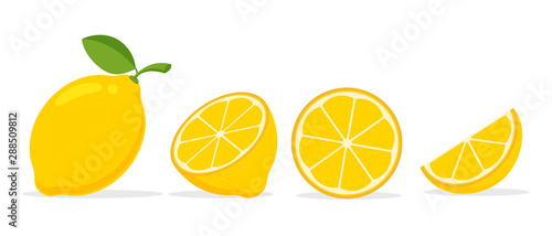 Yellow lemon vector. Lemon is a fruit that is sour and has high vitamin C. Helps to feel fresh.