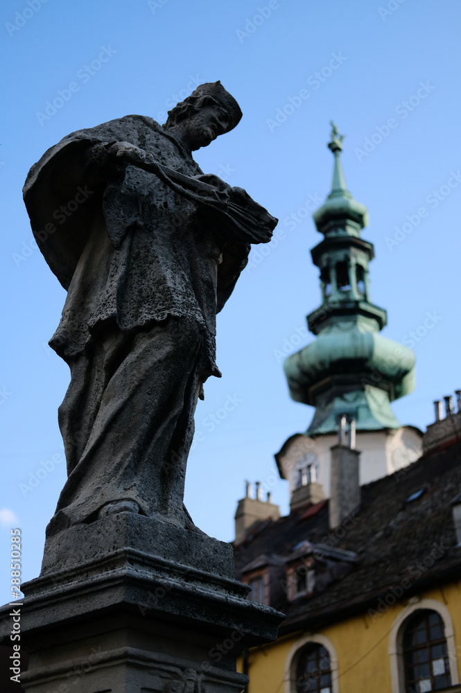 statue in old city of Bratislava