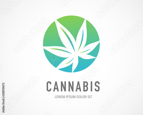 Cannabis leaf, medical marijuana, CBD oil, symbol and logo. Vector design