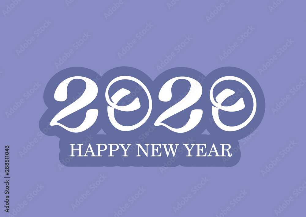 Happy new 2020 year - cute template poster banner art. Happy new year  - for invitation.
